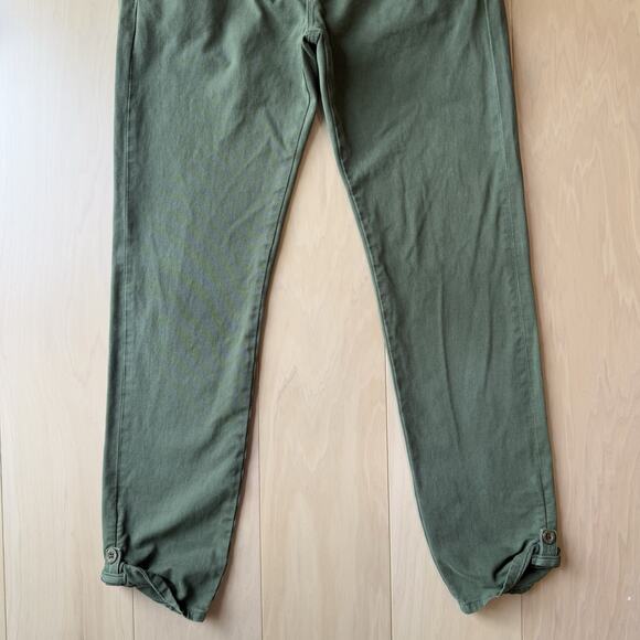 & Sons Pants 32 Green Minimalist Streetwear Chino Buckle Back Army Military - Picture 4 of 9